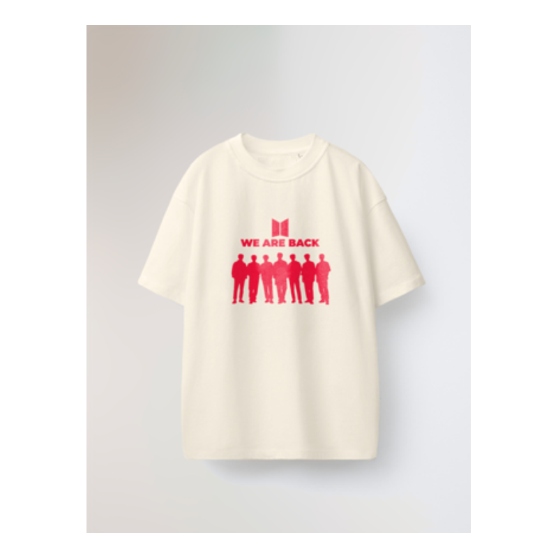 CAMISETA BTS BEIGE WE ARE BACK